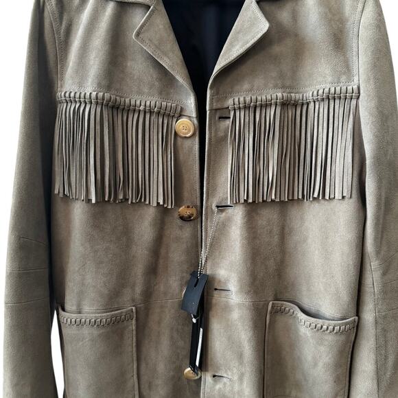 AMIRI: Men's Camel Suede Jacket With Fringes - Size 46 - Picture 1 of 9